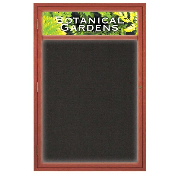 United Visual Products Open Faced Traditional Rounded Corkboard UV640ARC-BRONZE-AMETHY - main